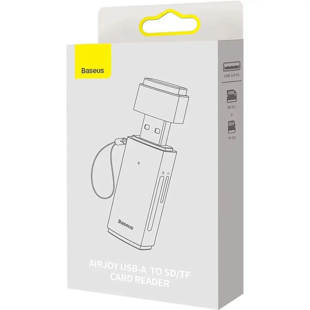Зчитувач флеш-карт Baseus USB to SD/TF gray (WKQX060013) - фото 7