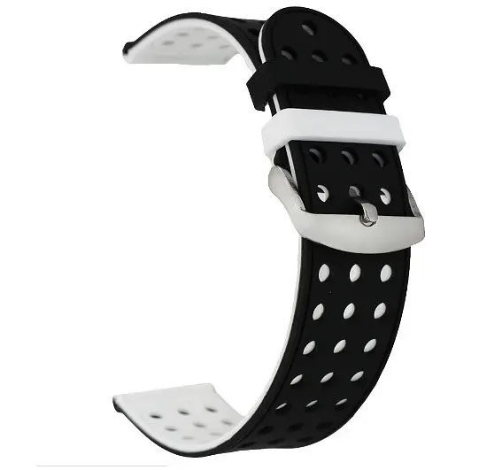 Двойной ремешок с перфорацией для часов Samsung Gear S3 Classic SM-R770/Frontier RM-760 Black White - фото 2