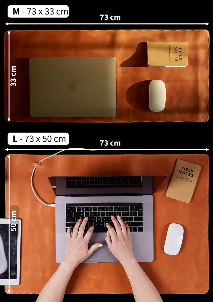 Килимок для стола Incarne ProDesk 73x33 натуральна шкіра + замша Вінтаж Коричневий - фото 4