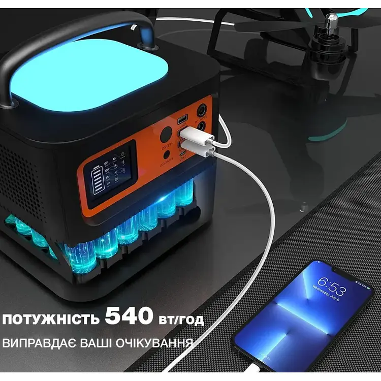 Портативна електростанція Tig Fox T500, 500 Вт (540Wh), чиста синусоїда, літій-іонна батарея - фото 8