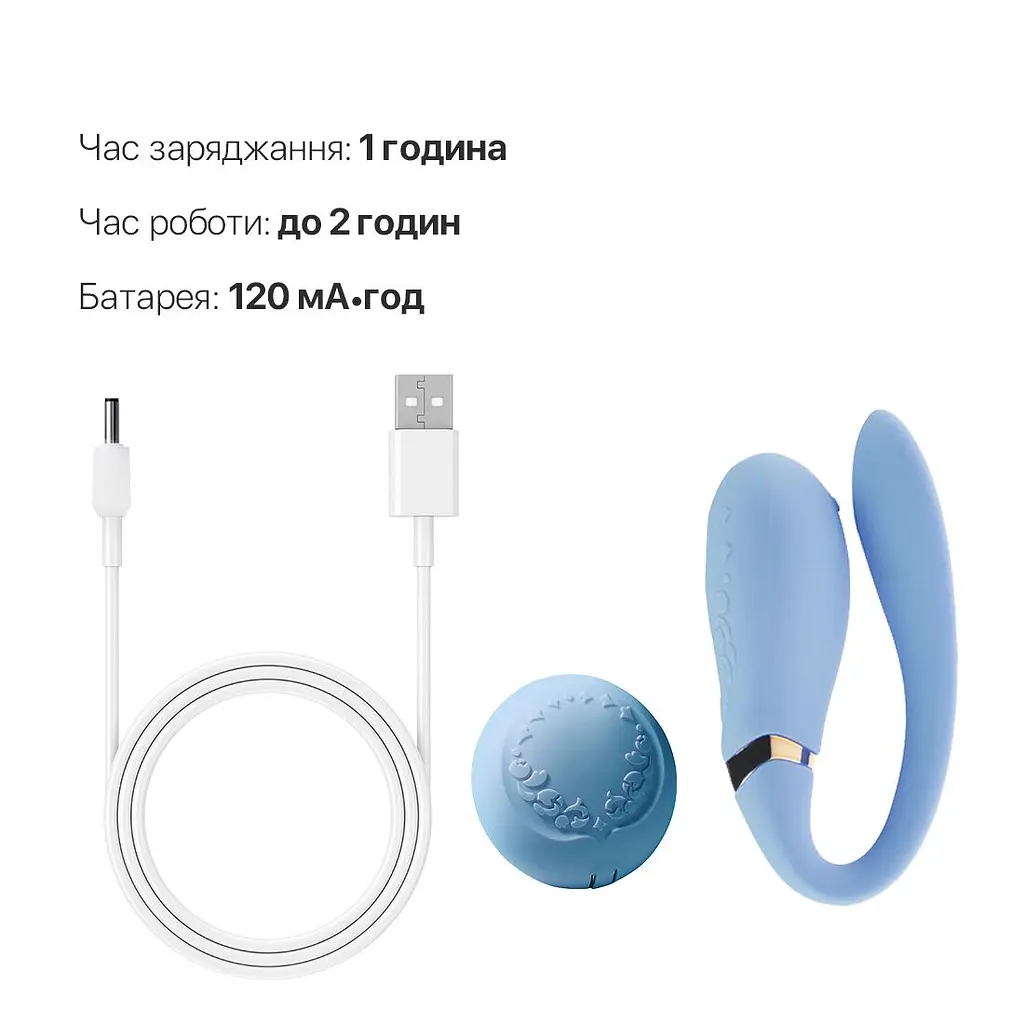 Смартвібратор для пар Zalo Fanfan set Royal Blue, пульт ДК - фото 7