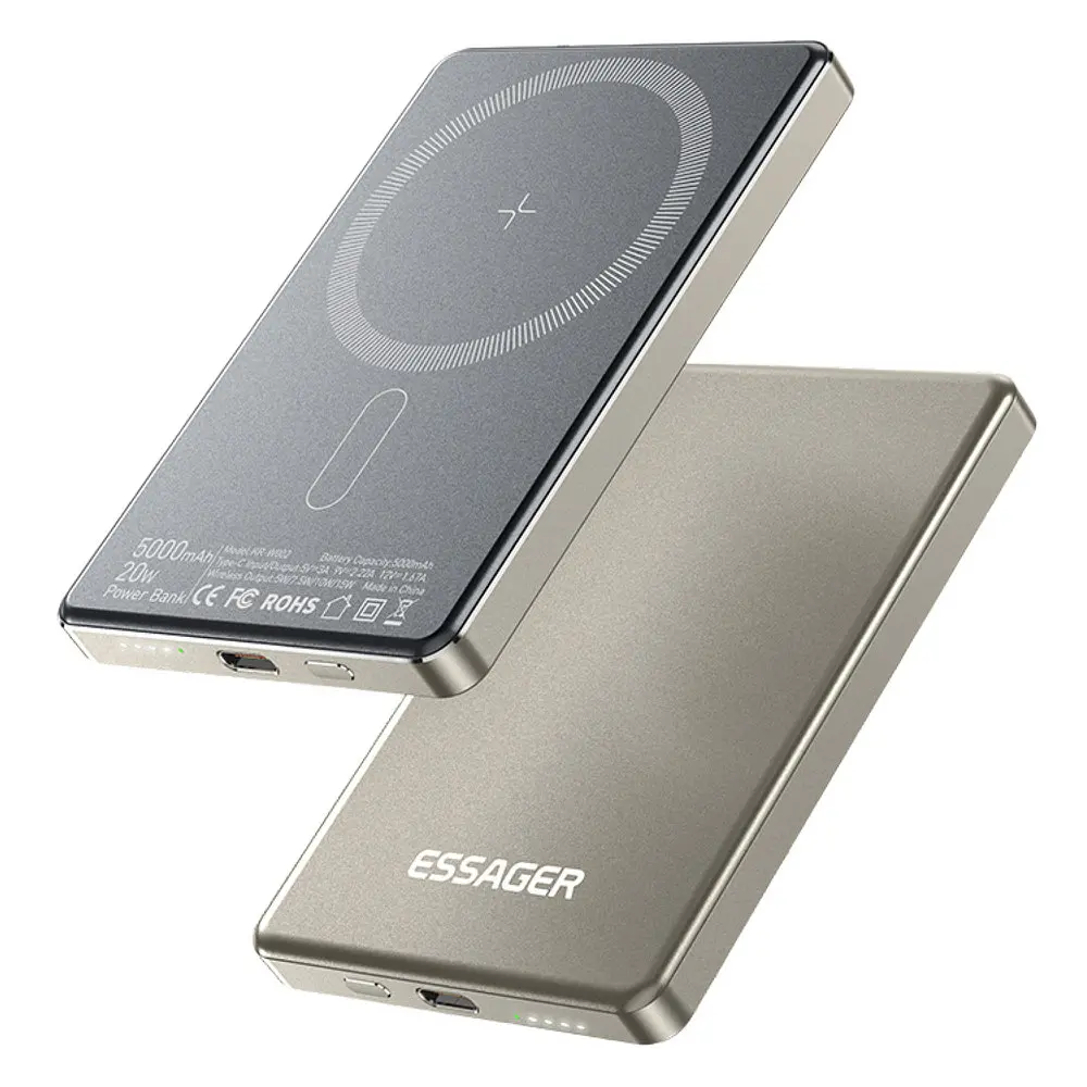 Універсальна мобільна батарея Essager Cross-Border 5000mAh 20W Magsafe/PD/QC3.0 Сірий (EDY5K-YJ0A-Z) - фото 3