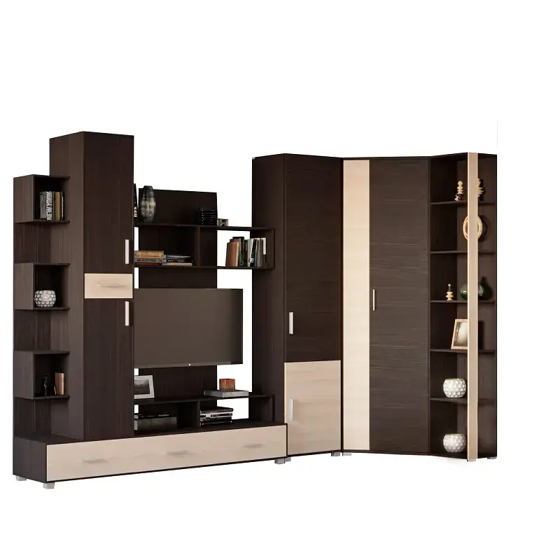 Стінка Еверест Бриз/Пенал 15/Кутова шафа ШКУ-14/Пенал 18 венге/дуб молочний (EVR-2333) - фото 2