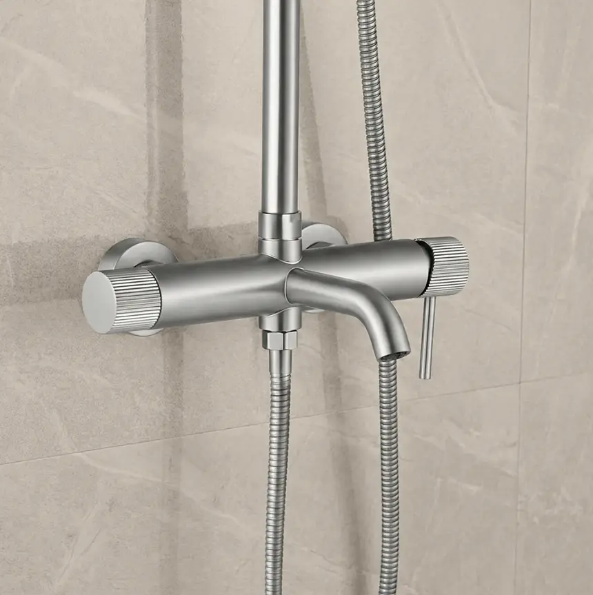 Душова система з виливом Rea Lungo Stripe nickel brushed REA-P9491 - фото 5