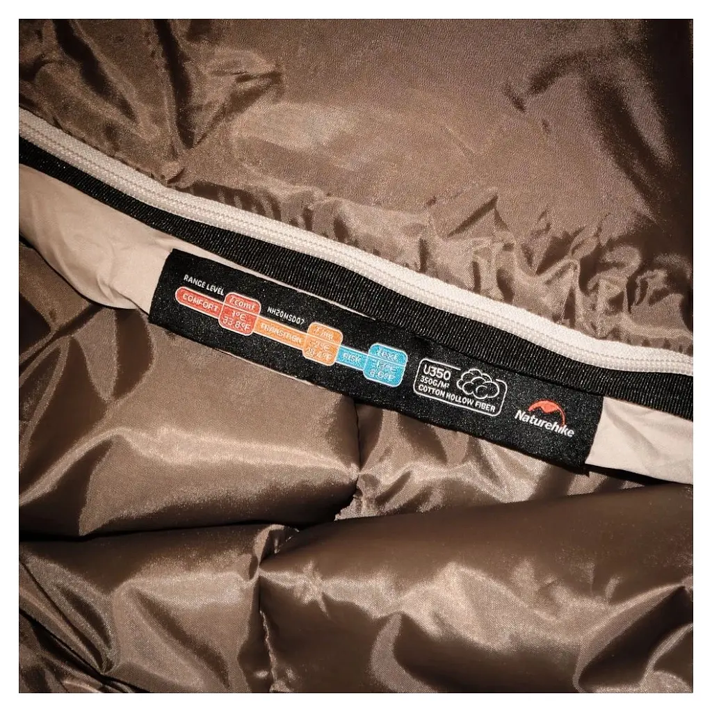 Спальний мішок Naturehike U350 NH20MSD07 Hollow Cotton Right Brown (6927595767221-R) - фото 9