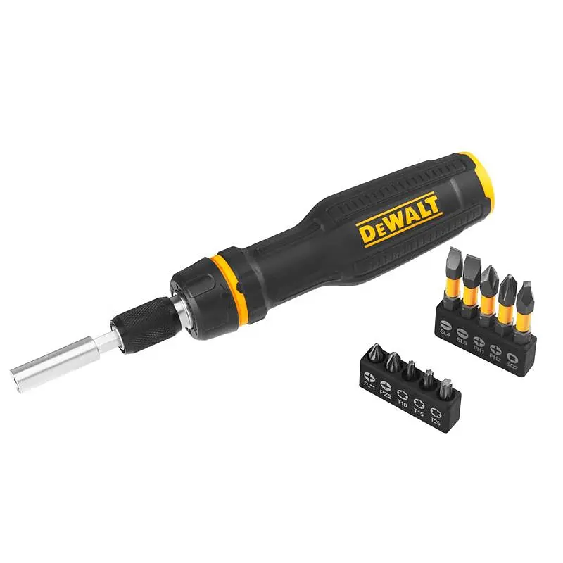 Отвертка FULL FIT Telescoping, 10 насадок, рукоятка двухкомпонентная, 25-50мм DeWALT hoz0014110 - фото 2