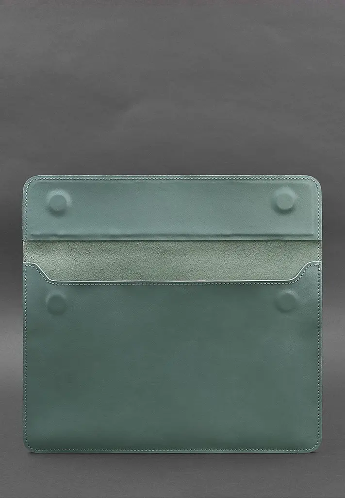 Кожаный чехол-конверт BlankNote на магнитах для MacBook 13 Бирюзовый - фото 3