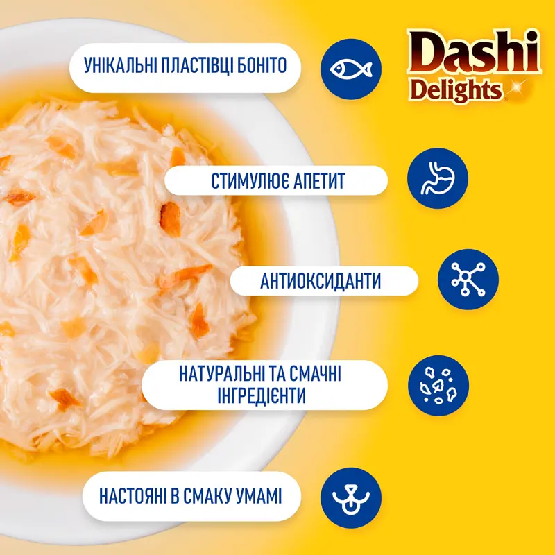 Ласощі Inaba Dashi Delights для котів тунець з лососем 70 г - фото 4