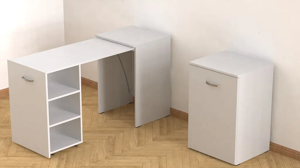Стол-тумба трансформер Смарт 1/1 Ferrum-decor 750x1450x500 ДСП Белое 16 мм (FRD-105067) - фото 10