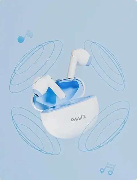 Беспроводные наушники Realfit F2 Pro, активное шумоподавление, Bluetooth 5.3, с микрофоном, белые  - фото 3