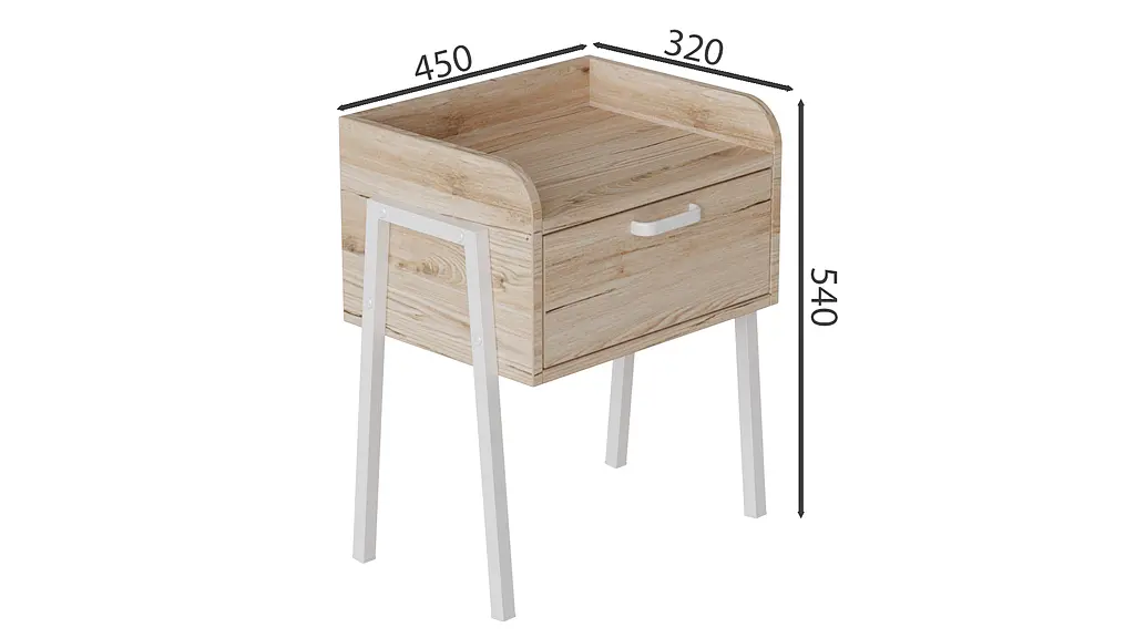 Модульна тумба Ferrum-decor Бетті 540x450x320 метал Білий ДСП Дуб Сан-Марино 16 мм (FRD-102991) - фото 3