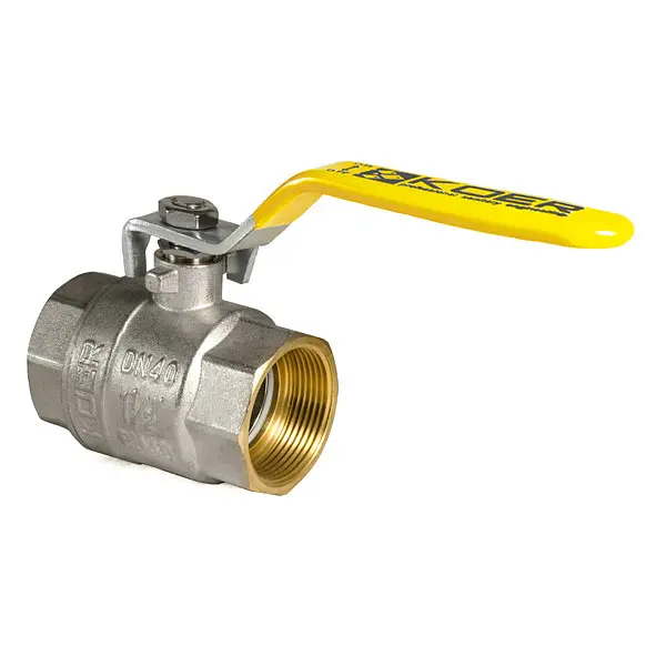 Кран кульовий Koer KR.214.G - 1 1/2" FF Ггв Yellow, ручка "важіль" жовта KR0136 - фото 3