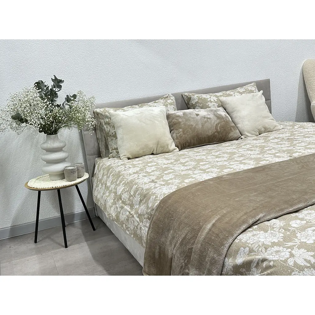 Комплект постільної білизни Ecotton двоспальний 267262 Квiтка на бежевому (24274) - фото 3