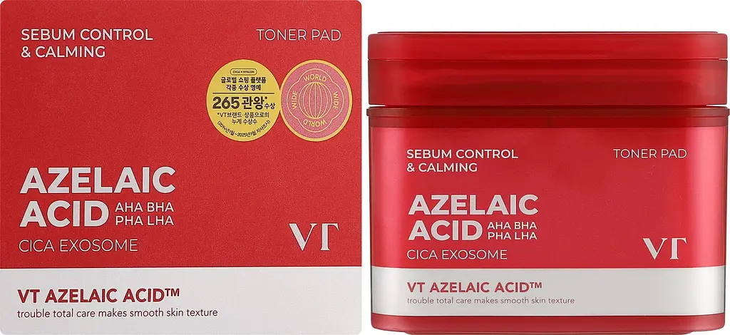 Тонер-педи з азелаїновою кислотою 60 шт VT Cosmetics Azelaic Acid Toner Pad - фото 2