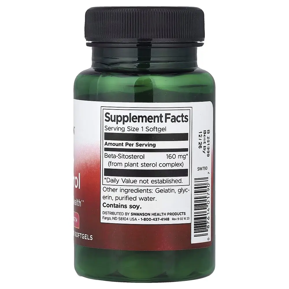 Бета-ситостерин Swanson Beta-Sitosterol 160 mg Maximum Strength, 60 капсул з комплексу фітостеролів - фото 2