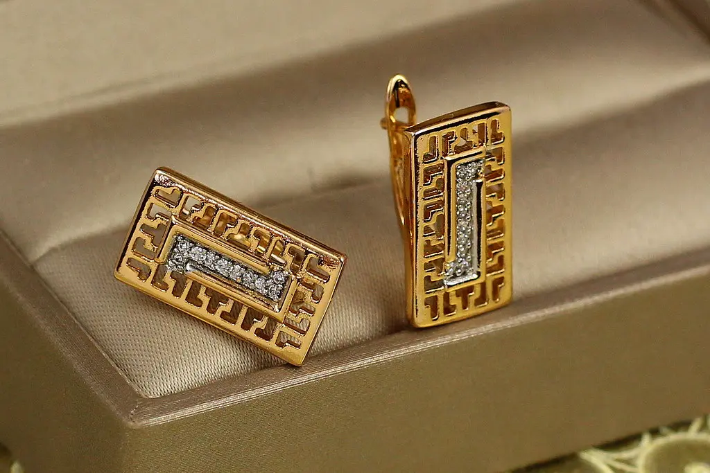 Сережки Xuping Jewelry тезіс з родієм 1,7 см золотисті - фото 2