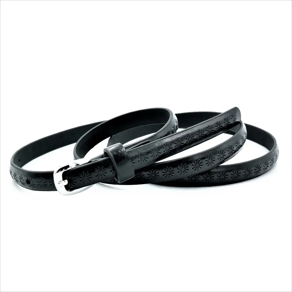Жіночий ремінь Weatro 1 х 110 см Чорний zhkz-1cm-006 (zhkz-1cm-006) - фото 2