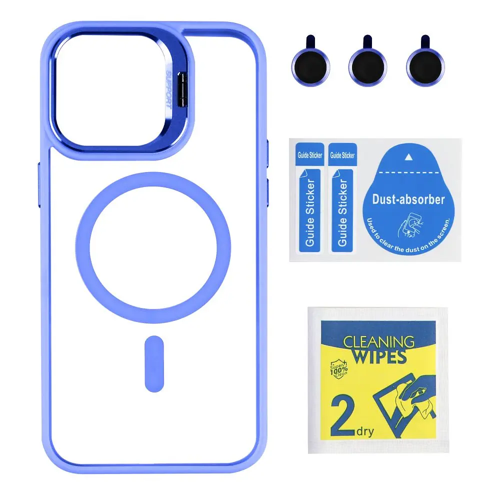 Чохол із підставкою MagSafe TPU PC Metal Stand Case Apple iPhone 14 Pro Max Blue