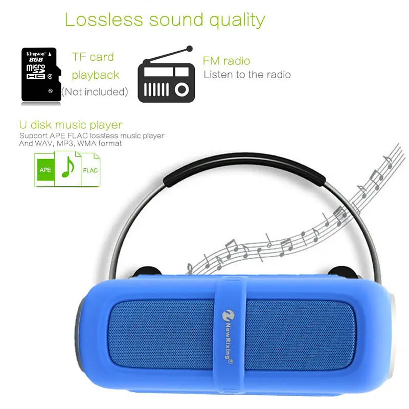 Bluetooth колонка NewRixing NR-2018 водонепроникна з FM-радіо - фото 6