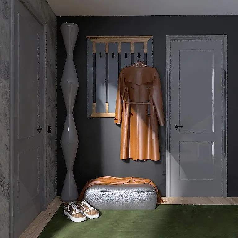 Вішалка настінна Еверест Нордік 900, 90х6х110 см Графіт + Дуб крафт золотий (EVR-5518) - фото 3