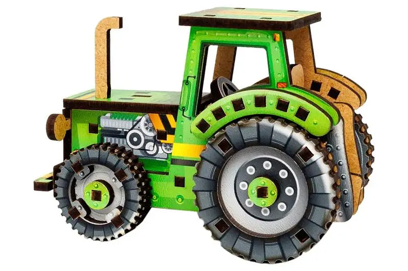 Конструктор дерев'яний Puz-00960 "Turbo Tractor" в кульку PuzzleOK - фото 4