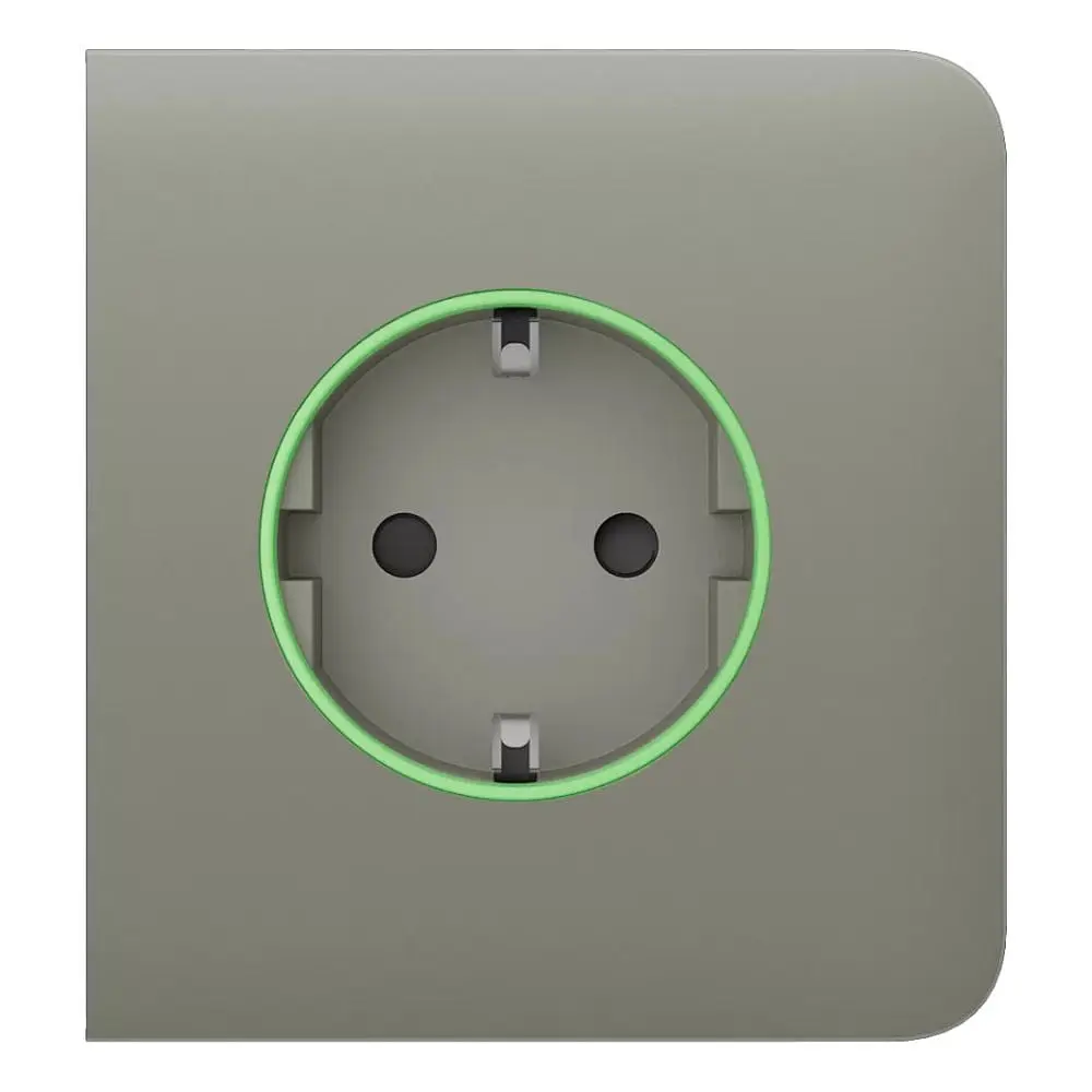 Фронтальна панель Ajax SideCover (smart) [type F] [55] ASP olive/оливкова для розумної розетки Outlet (type F) (26-00361) - фото 2