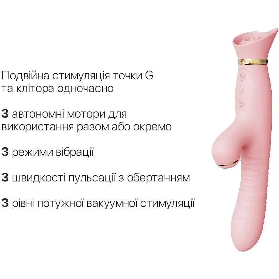 Пульсатор-вібратор із вакуумною стимуляцією клітора Zalo - ROSE Thruster Strawberry Pink - фото 4