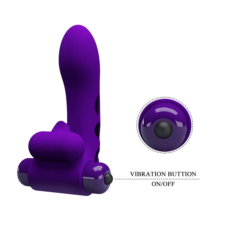 Вібронасадка на палець Lybaile Pretty Love Orlando Honey Finger Vibrator, 9х2.6 см (фіолетовий) - фото 7