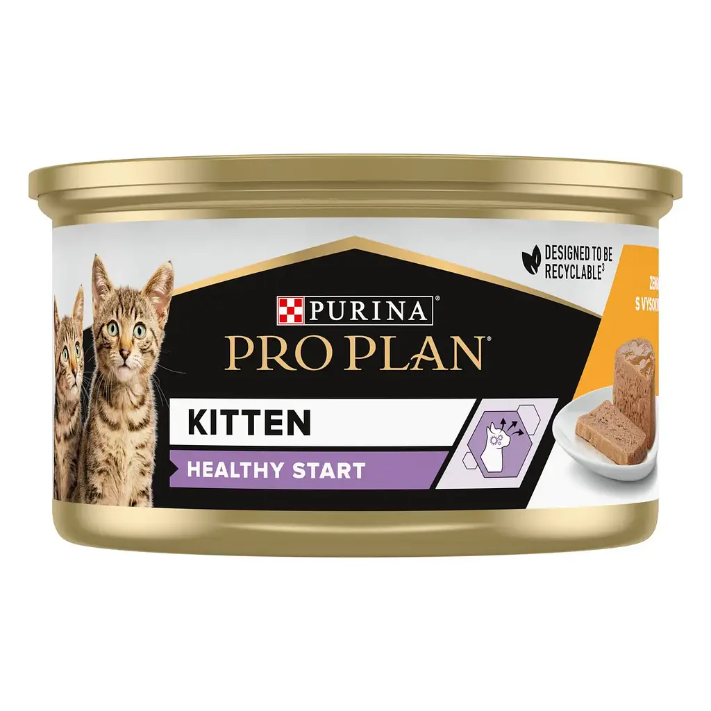 Вологий корм для кошенят Purina Pro Plan Baby Kitten Healthy Start мус з куркою 85 г 12514311 - фото 2