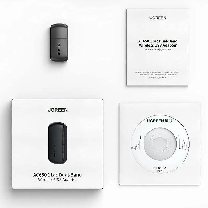 Адаптер Wi-Fi AC650 11ac Dual-Band USB 2.0 (CM448) Ugreen - фото 4