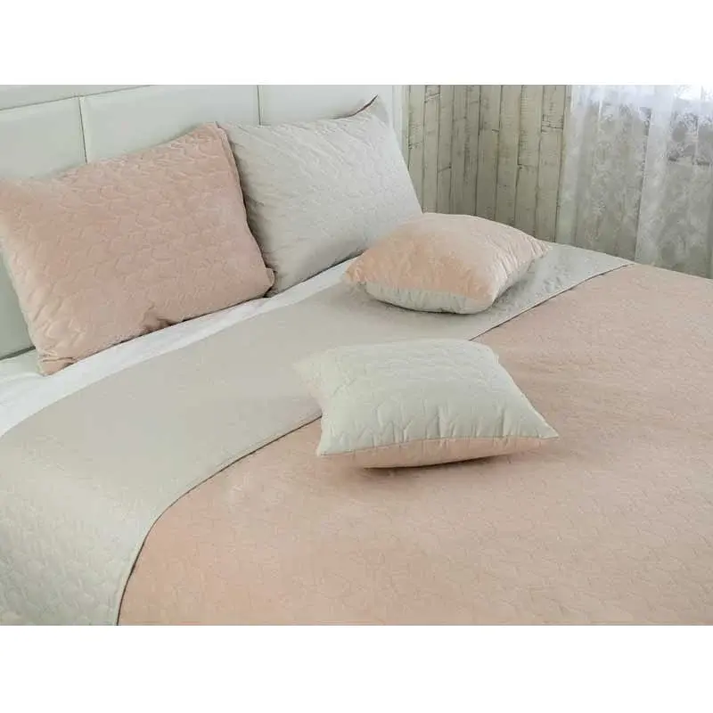 Двостороння декоративна подушка Руно Velour Almond 40х40 см бежева - фото 4