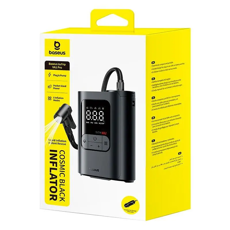 Портативний компресор BASEUS GoTrip VA1 Super Mini Wired Inflator 22-Cylinder - фото 4