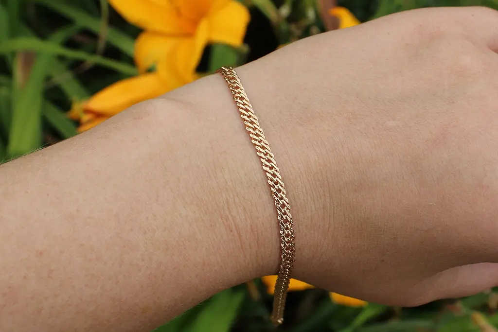 Браслет Xuping Jewelry ромб з огранюванням 19 см 4 мм золотистий - фото 2