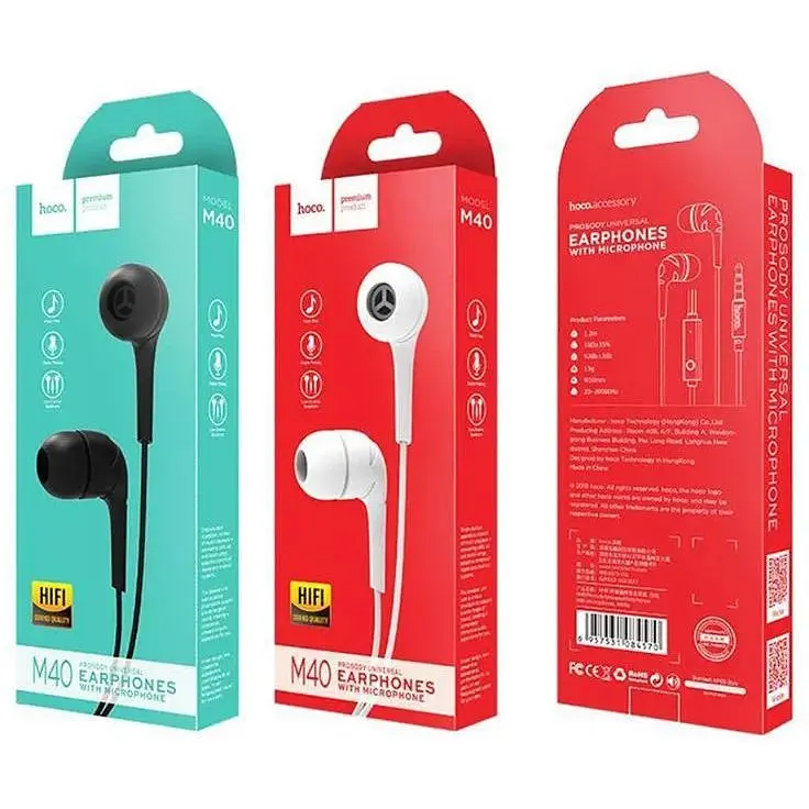 HF Hoco M40 White + mic + button call answering - фото 3