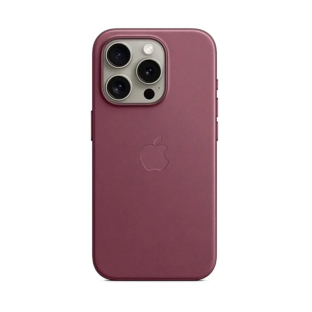 Чехол для Apple iPhone 15 Pro, FineWoven Case with MagSafe, бордовый, защитная накладка из материала FineWoven, противоударный, для iPhone, защита всего корпуса, поддержка беспроводной зарядки и MagSafe, (ARM71984) - фото 4
