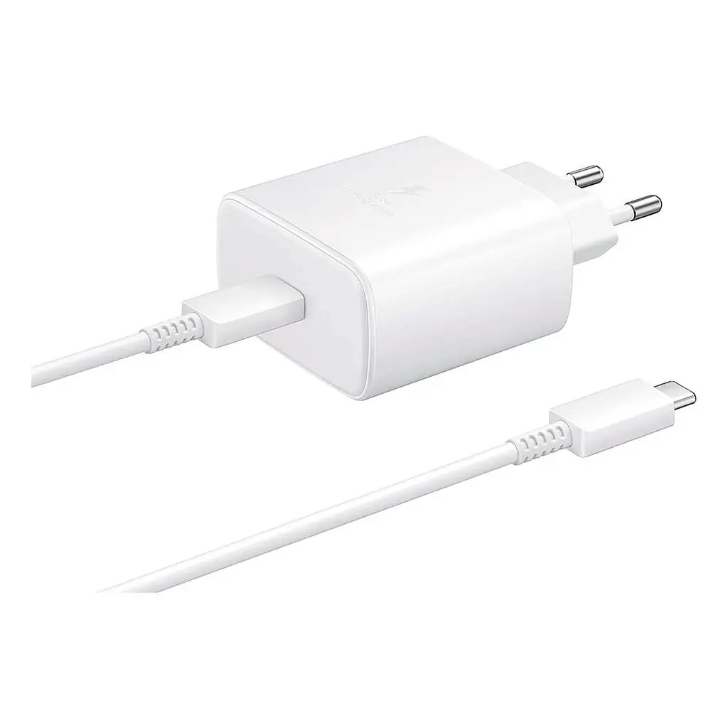 Зарядное устройство комплект с кабелем Samsung 45 W 1 выход USB-C PD белый (EP-TA845XWE) - фото 2