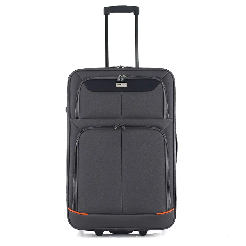 Валіза середня Semi Line 24 дюйми (M) дюйми (M) Polyester Grey/Orange Lines (T5754-2) - фото 2