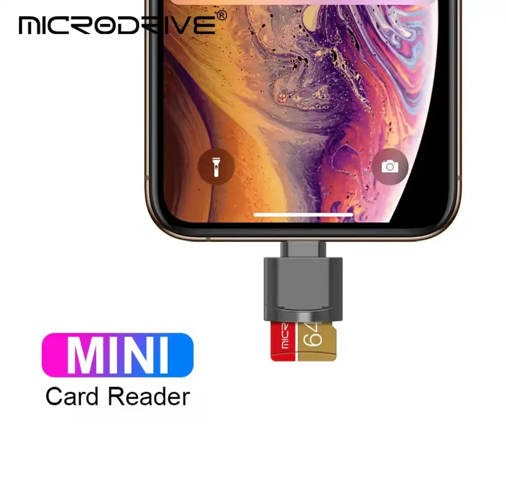Адаптер для читання Micro TF SD-карт, конвертер для Iphone Ipad OTG в Micro SD - фото 3