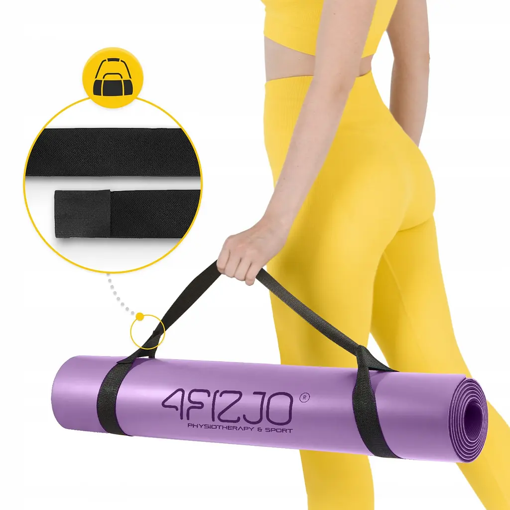 Килимок (мат) спортивний 4FIZJO PU 183 x 68 x 0.4 см для йоги та фітнесу 4FJ0589 Violet (P-5907739319548) - фото 7