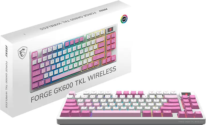 Клавиатура игровая механическая MSI FORGE GK-600 W TKL Wireless, EN/UKR/RU, RGB VIOLET - фото 5