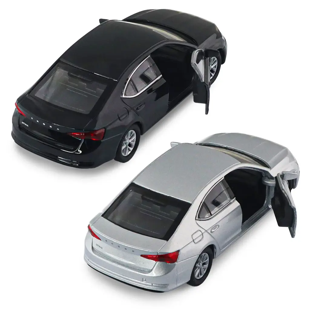 Автомодель - Skoda Octavia (черный, серебристый), в ассортименте - фото 2