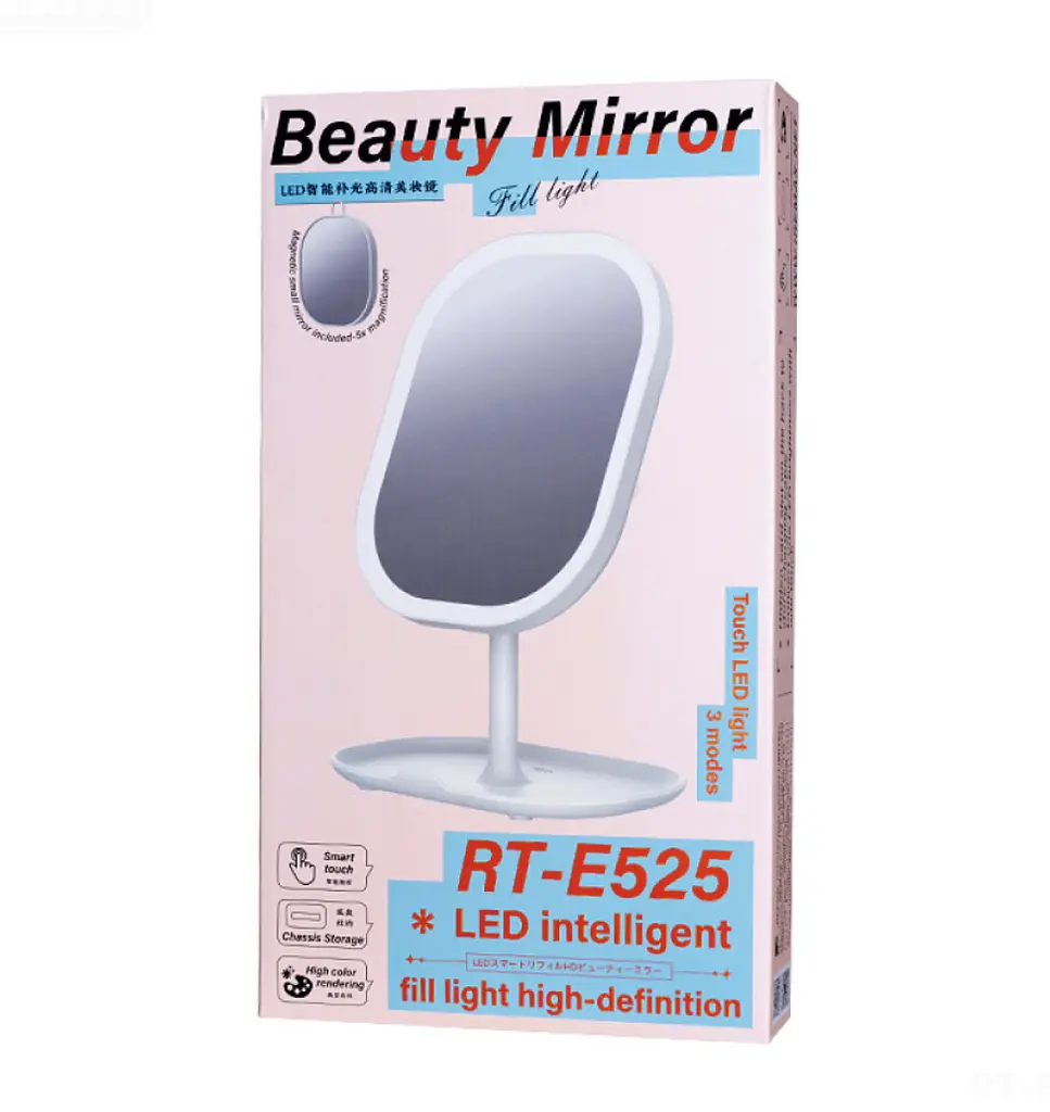 Косметичне дзеркало Remax RT-E525 LED Makeup Mirror White - фото 2