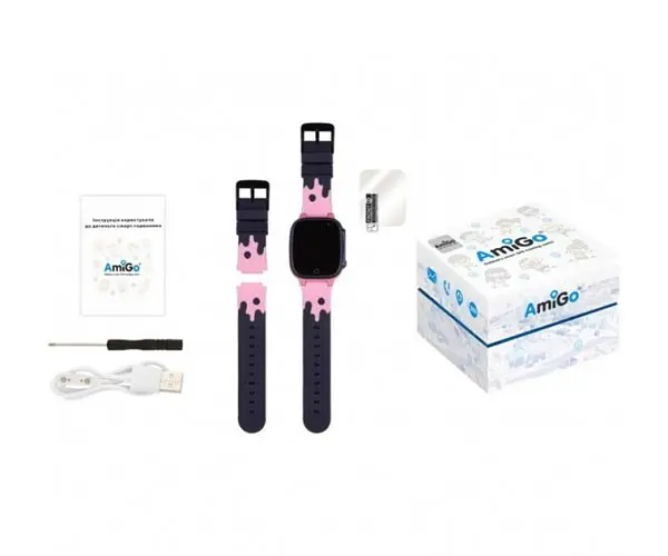 Детские умные часы Amigo GO008 Milky розовые - фото 2