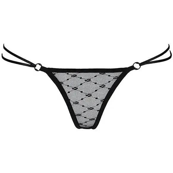 Трусики на зав'язочках з боків Passion Exclusive ZITA Thong Black S/M - фото 5