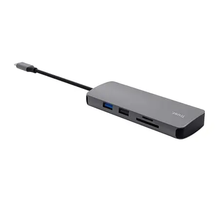 Адаптер Trust Dalyx 8in1 USB-C> 1xUSB-A 3.2/USB-A 2.0/2xUSB-C/HDMI/Ehernet/SD/microSD, Алюминий, 0. teh0018493 - фото 4