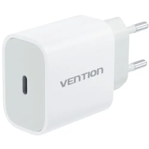Зарядний пристрій 1xUSB-C 20W + USB-C для Lightning cable М-М Білий Vention - фото 2