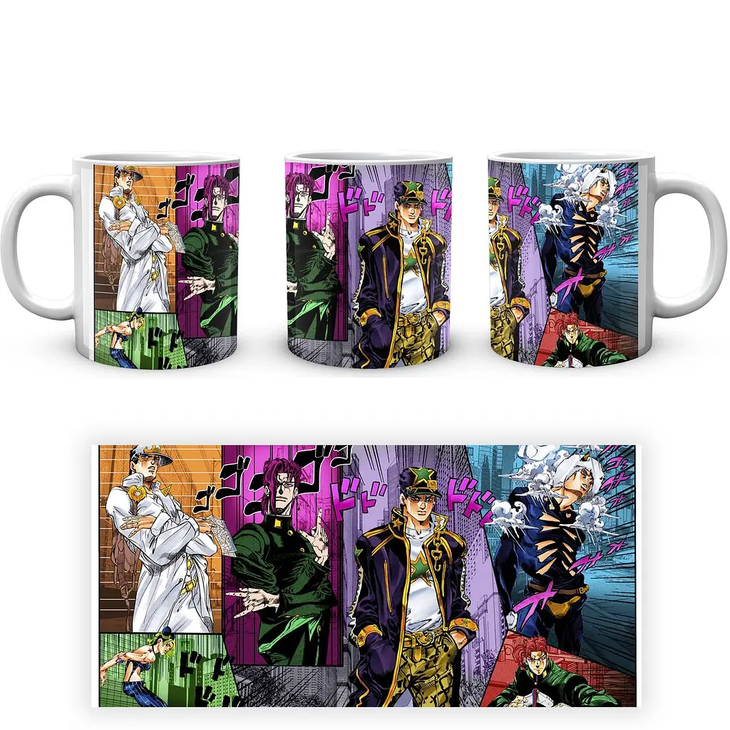 Кружка GeekLand Невероятные приключения ДжоДжо JoJo's Bizarre Adventure Персонажи Манга Коллаж JJ 02.577 330 мл белая - фото 3