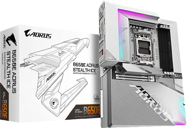 Mатеринська плата Gigabyte B650E Aorus Stealth Ice Socket AM5 (B650E A STEALTH ICE)