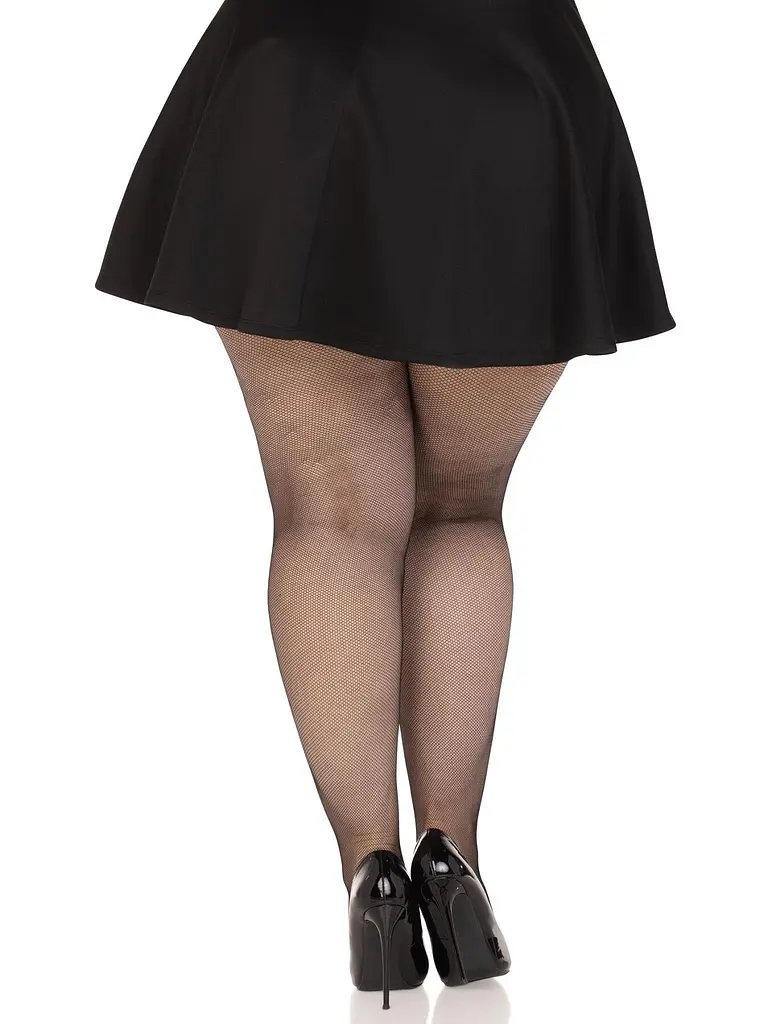 Колготки Leg Avenue Spandex micro net tights, 1X/2X, чорні, у дрібну сітку, середня посадка - фото 4