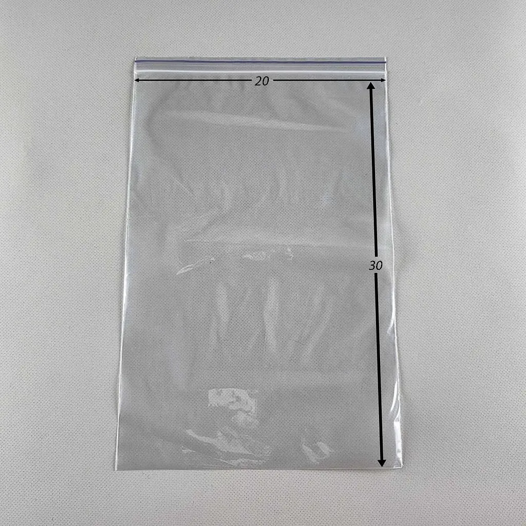 Пакети Zip-Lock прозорі 20x30 см, 100 шт, 50 мкм, поліетиленові пакети із застібкою - фото 2